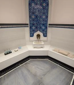 Hammam moderne avec finitions haut de gamme et ambiance vapeur en Loire-Atlantique.